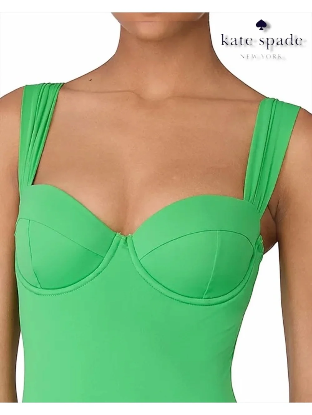 Kate Spade Sweetheart Underwire Cutout One-Piece Swimsuit Medium
